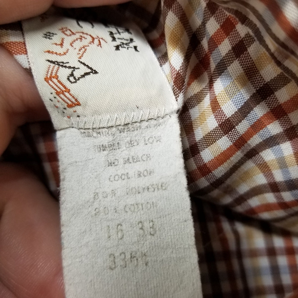 Vintage Stockman by PMC Snap Button Western Shirt Men Size L 16 Plaid Cowboy 70s - Picture 4 of 9